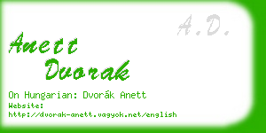 anett dvorak business card