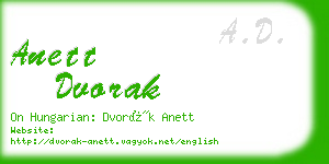 anett dvorak business card